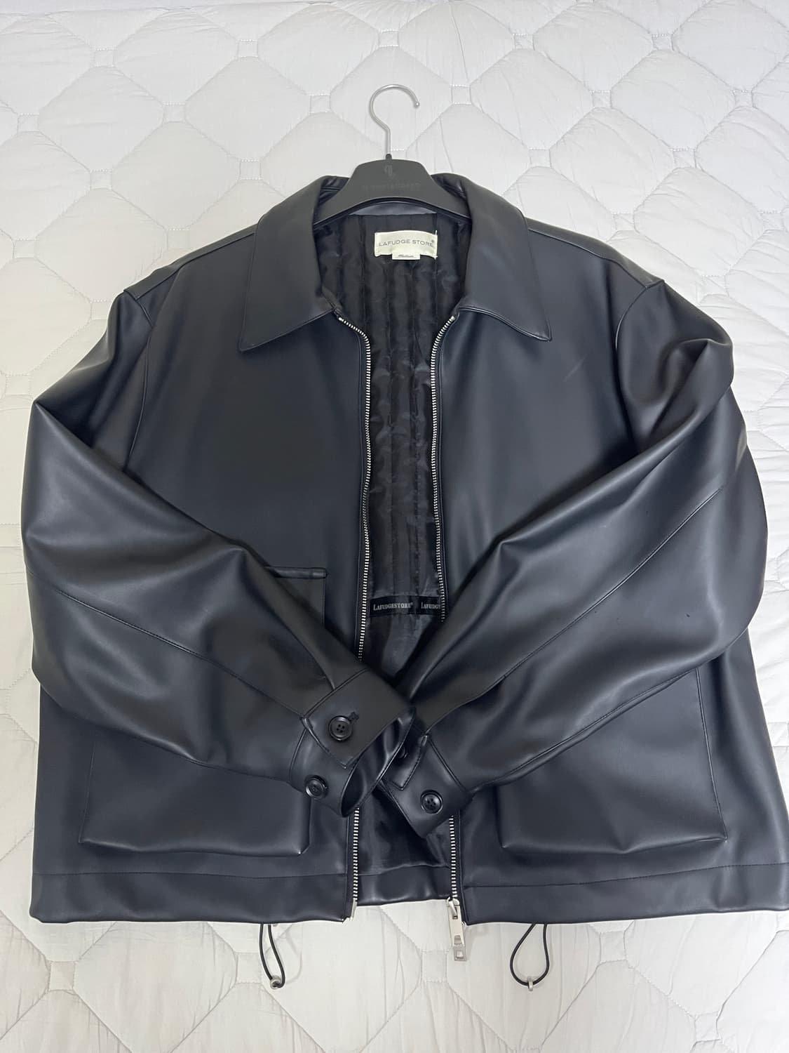 라퍼지스토어 비건 레더 자켓 블랙 상품이미지1