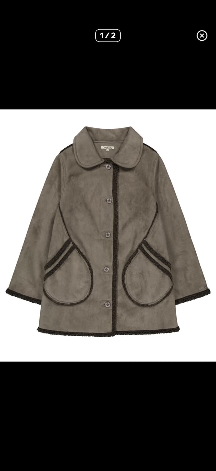 Coyseio ROUND COLLAR SUEDE JACKET BROWN 상품이미지1