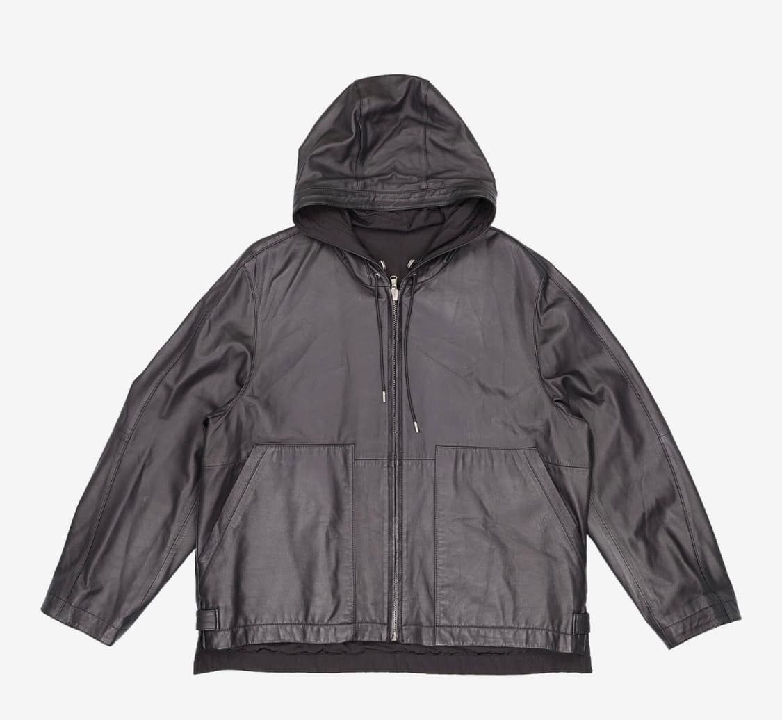 솔리드옴므 램스킨 양가죽 레더 후드 자켓 우영미 상품이미지7