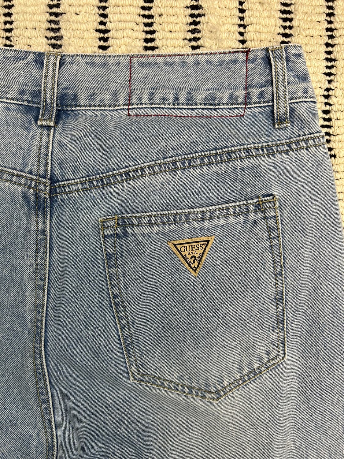 게스(guess) 연청 크롭드 와이드 데님 진 상품이미지6