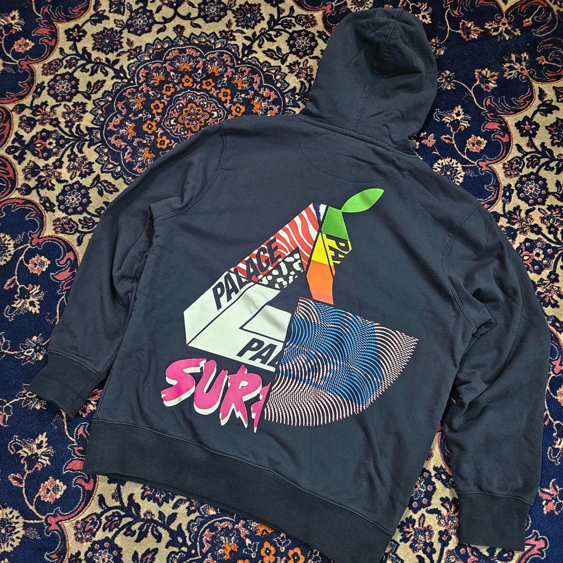 팔라스(PALACE) 믹스업 네이비 후드 티셔츠 L size 상품이미지1