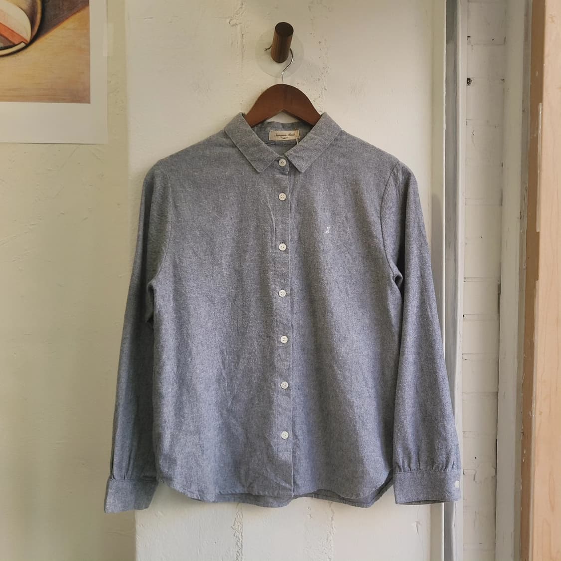 사만사모스2 플란넬 연청 블라우스 상품이미지1