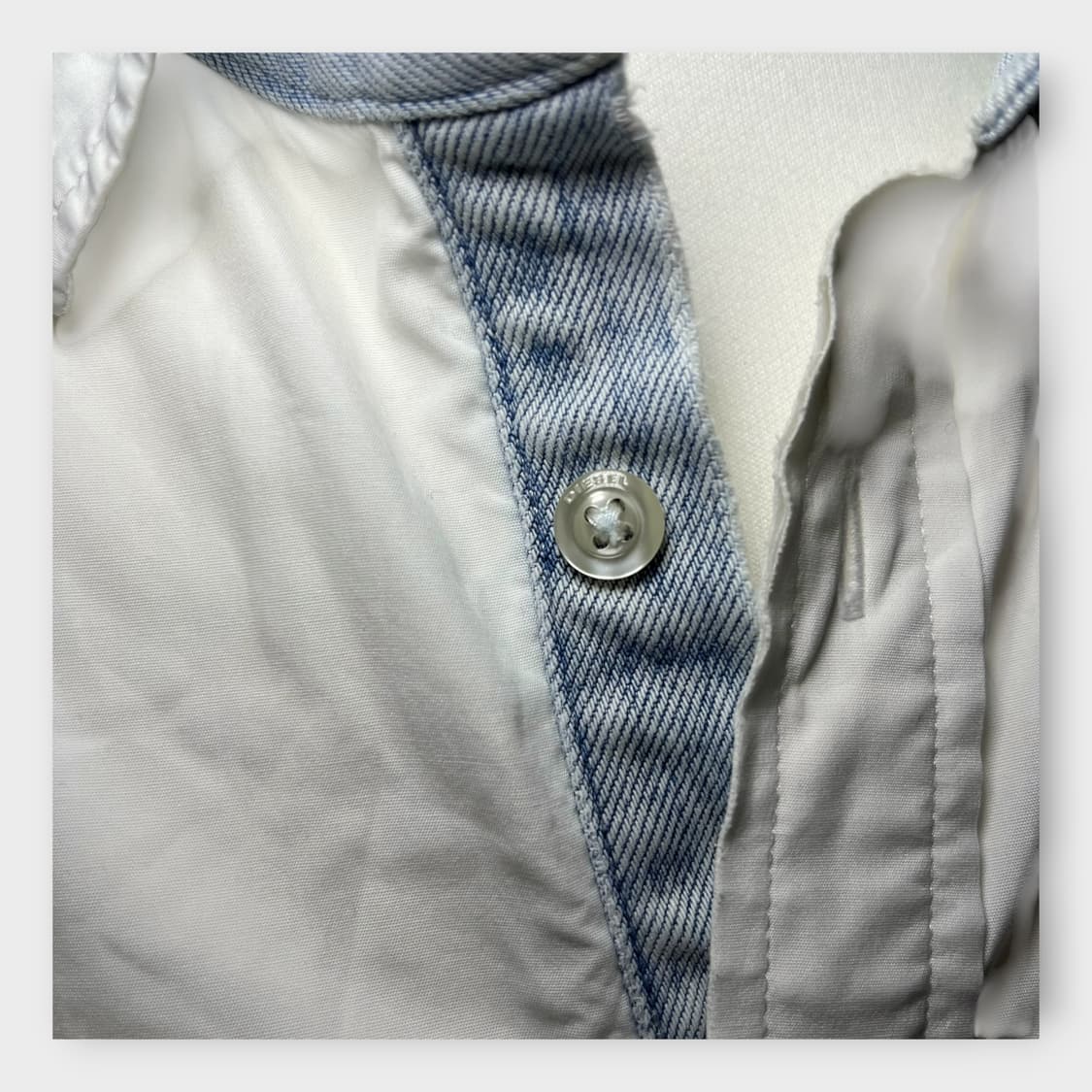 Diesel . 화이트 인 데님 셔츠 상품이미지5