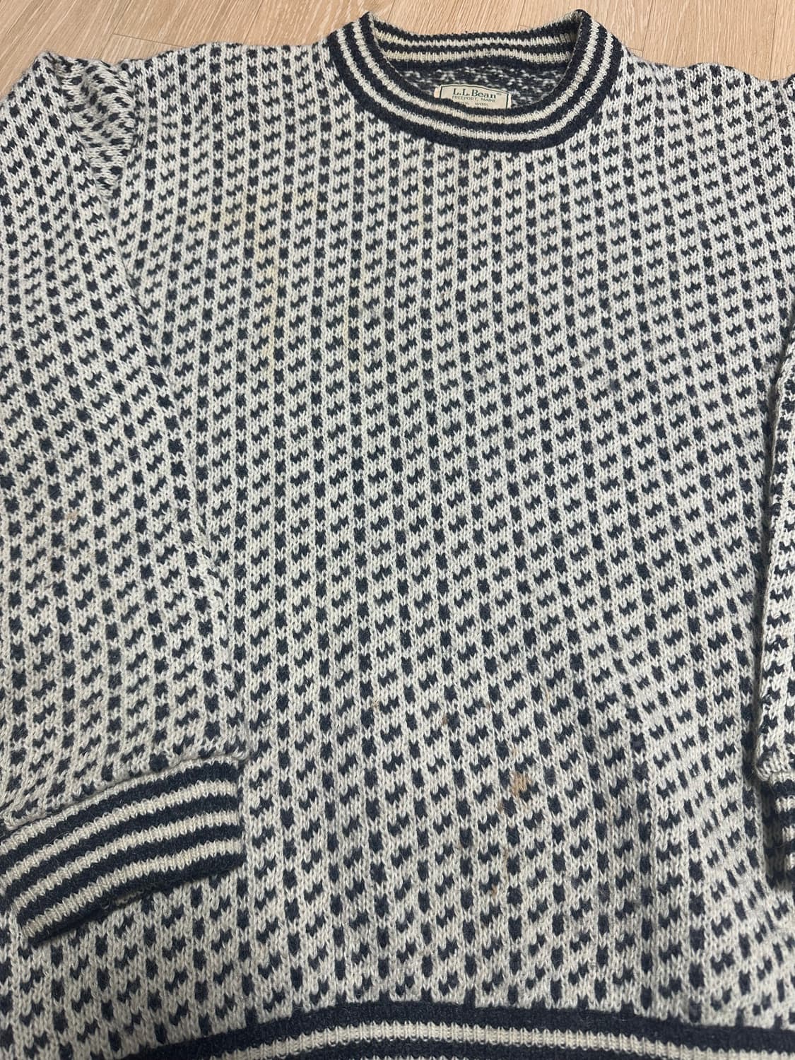 80~90s 엘엘빈 버드아이니트 L(실측XL) 상품이미지2