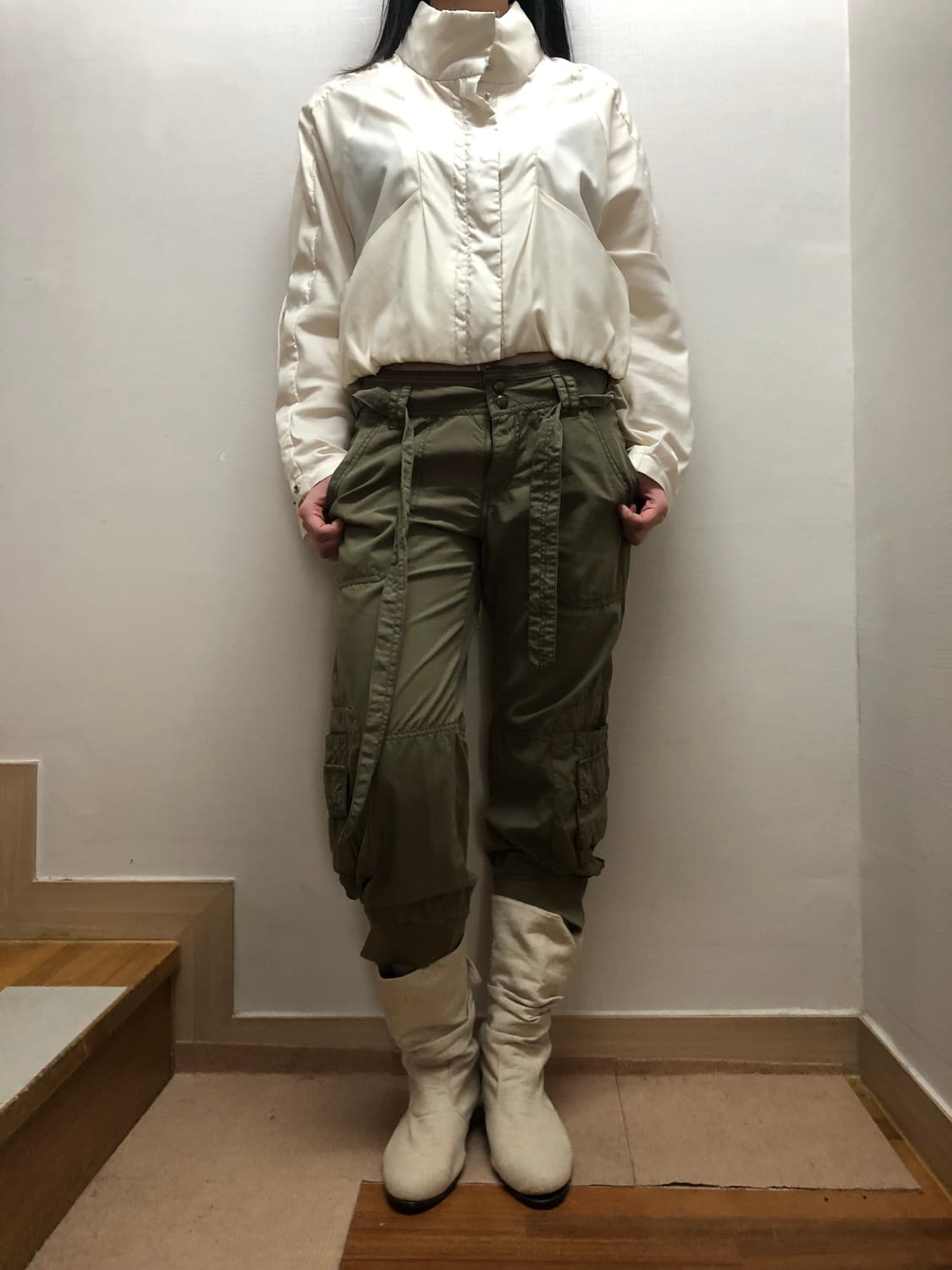 빈티지 화이트 미니멀 자켓 상품이미지3