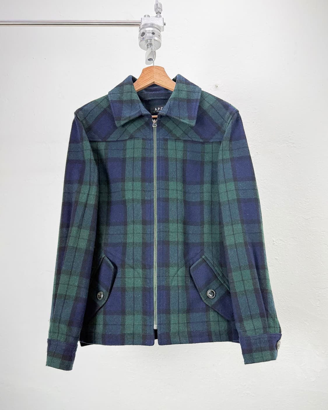 아페쎄 타탄 플래드 해링턴 체크 울 자켓 상품이미지1