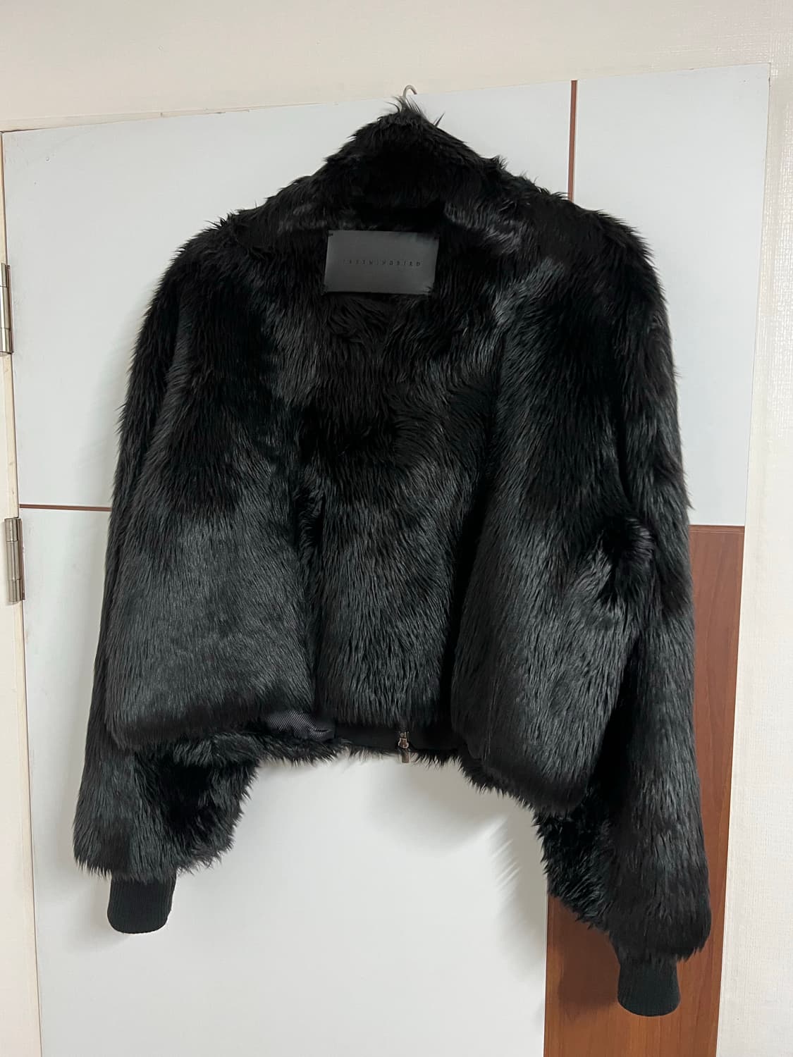 [트리밍버드]하이넥 퍼 자켓 블랙 상품이미지8