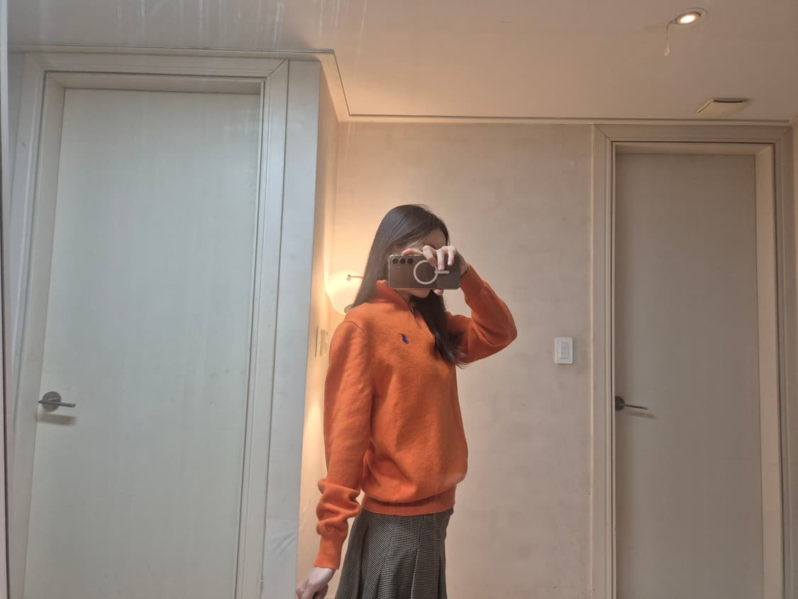 폴로 랄프 로렌(Polo Ralph Lauren)의 오렌지 컬러 하프집업 상품이미지1