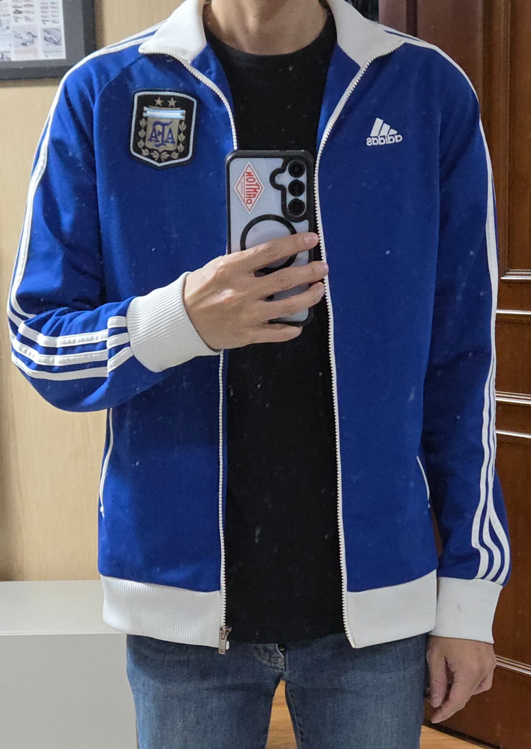 (착샷) 아디다스 아르헨티나 져지 트랙탑 블루 레트로  상품이미지10
