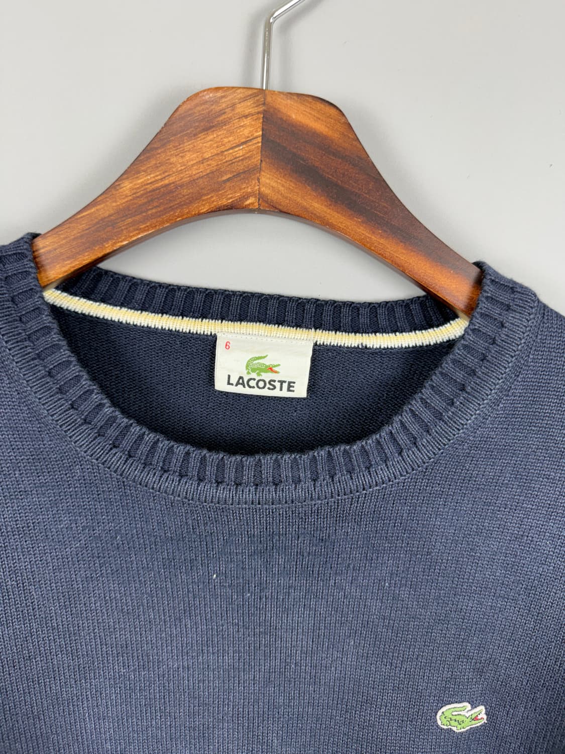 라코스테 라운드넥 니트 네이비 E23 상품이미지5
