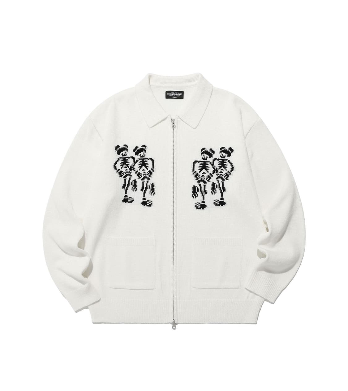 무신사 나이스고스트클럽 니트 집업 DANCING SKELETONS ZIP 상품이미지2