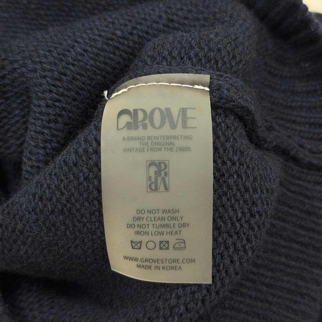 GROVE 그로브 플로스 크롭 가디건 네이비 상품이미지5