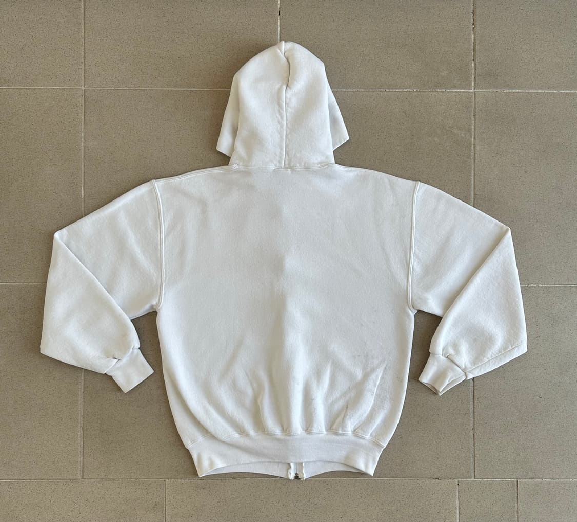 90s 빈티지 러셀 후드집업 화이트 M USA 상품이미지2