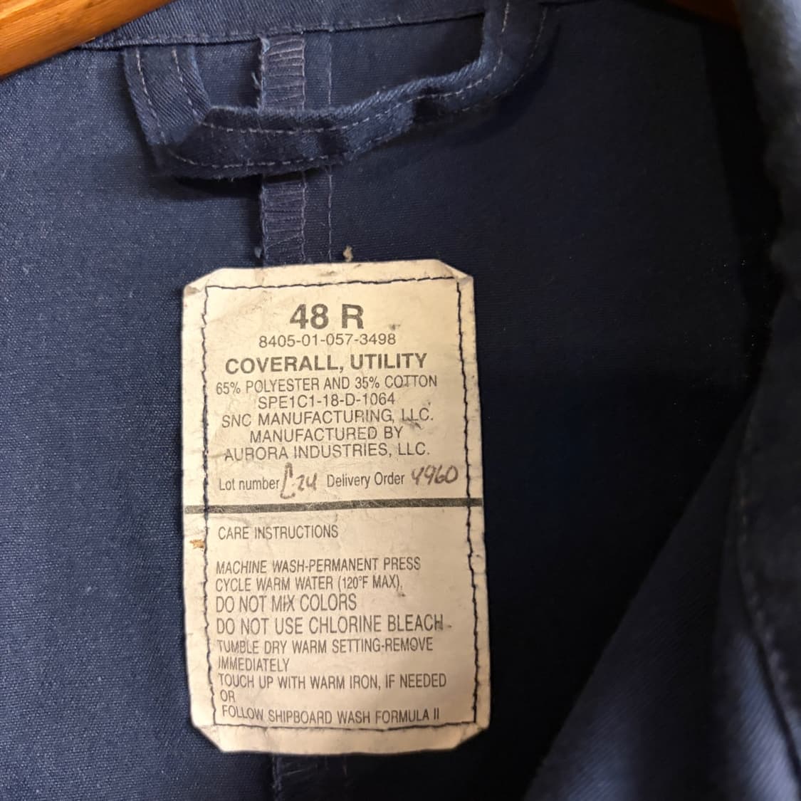 미군 오리지널 커버올 48R Size (110) 상품이미지4