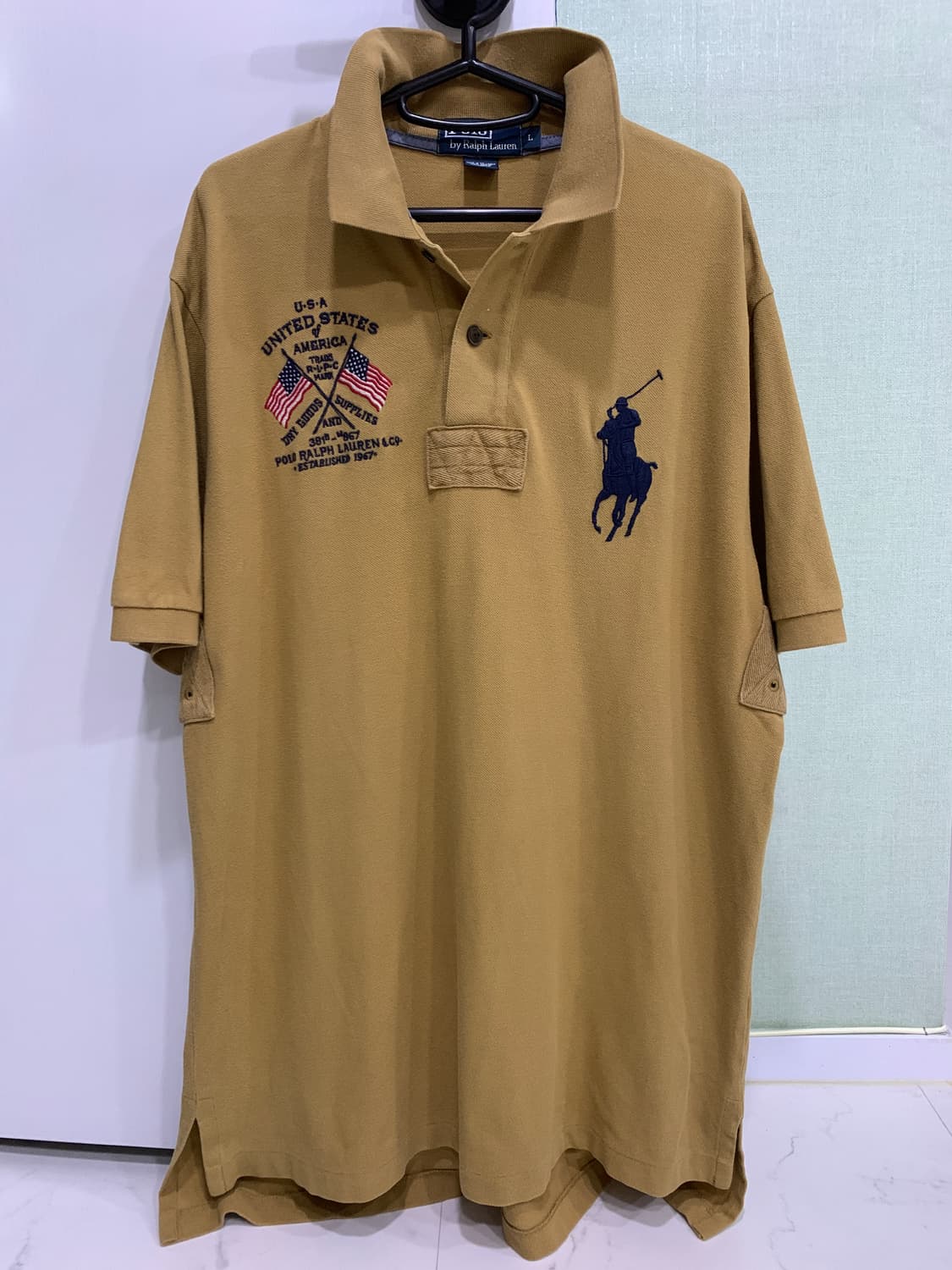 폴로 빅포니 성조기플래그 럭비PK 커피색 상품이미지1