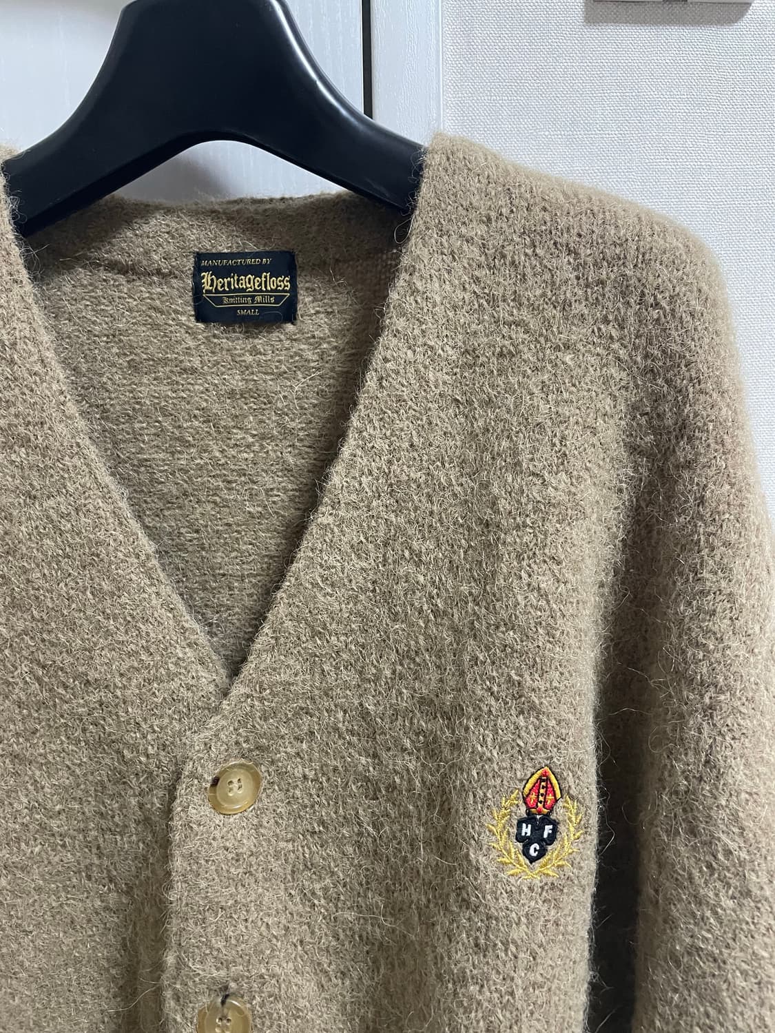 새제품) 헤리티지플로스 알파카 가디건 베이지 남녀공용 S 니트 상품이미지10