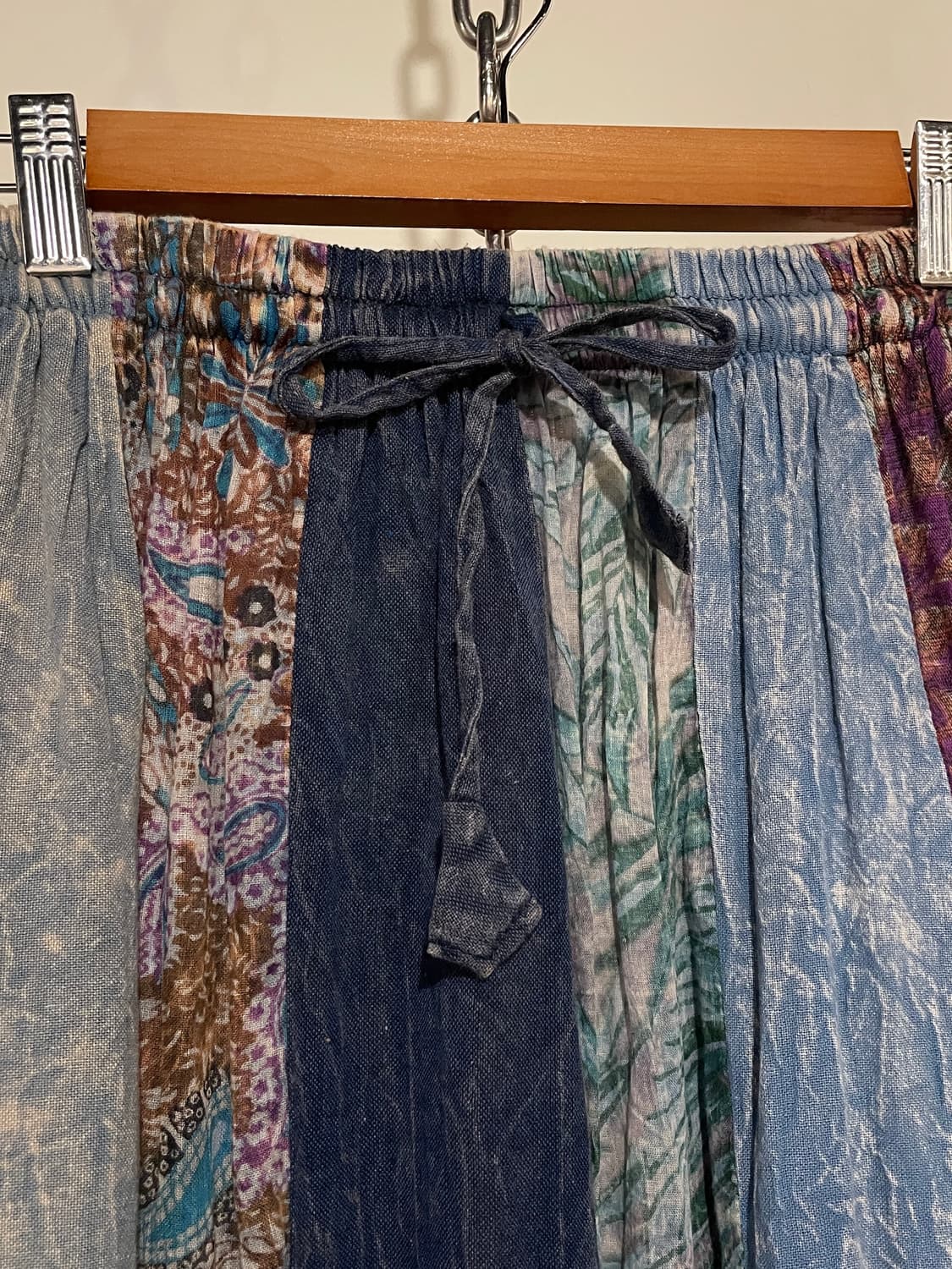 히피 에스닉 패턴 워싱 패치워크 스커트 상품이미지3