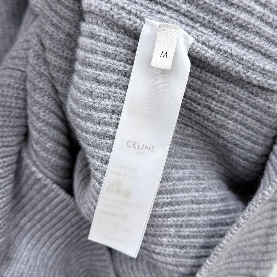 [S급/오버핏M] 25FW 셀린느 트리오페 울 리브드 니트 후드집업 상품이미지7