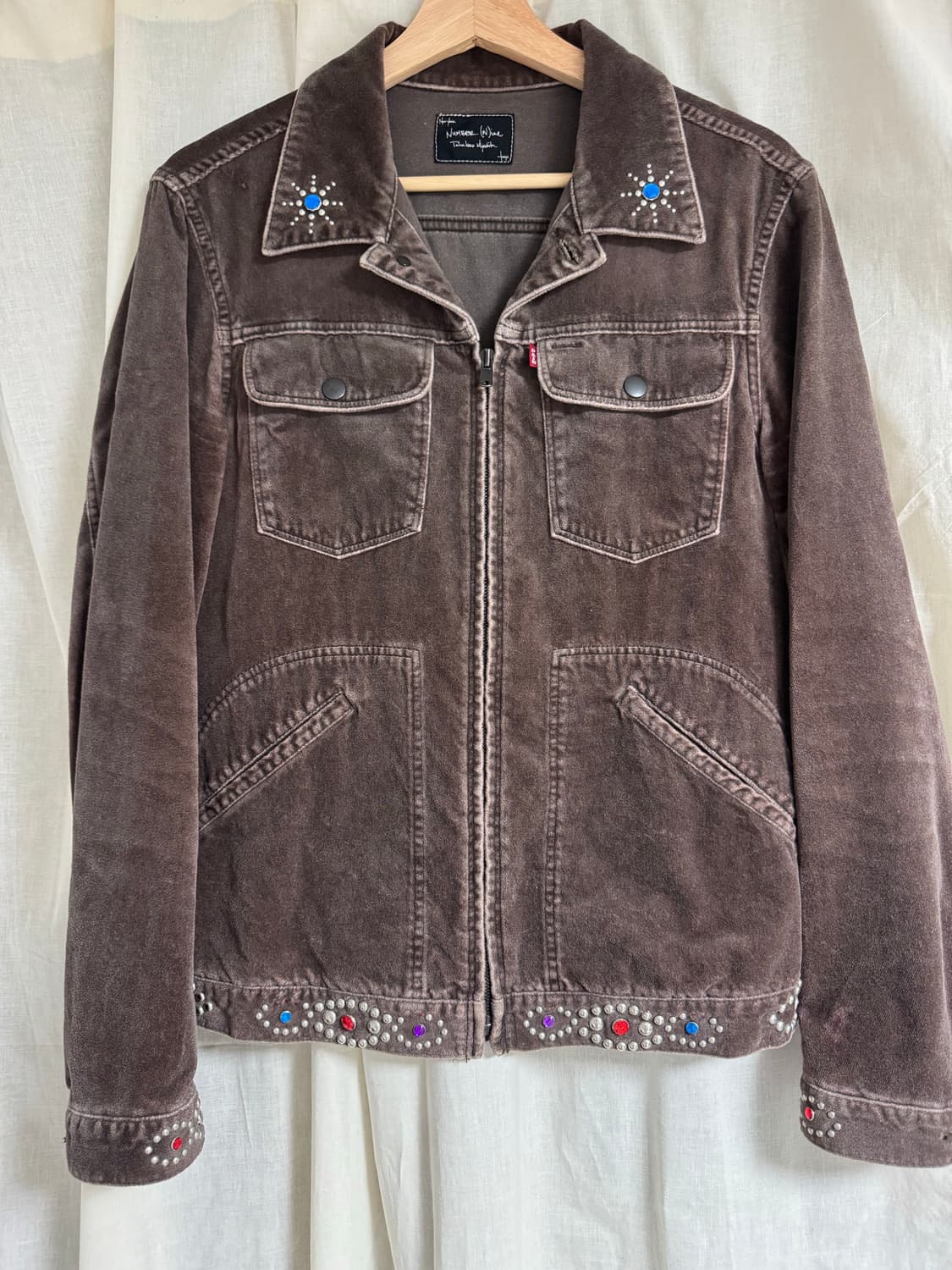 넘버나인 / 03aw 잼스톤 스터드 비즈 트러커 자켓 / 2 상품이미지1