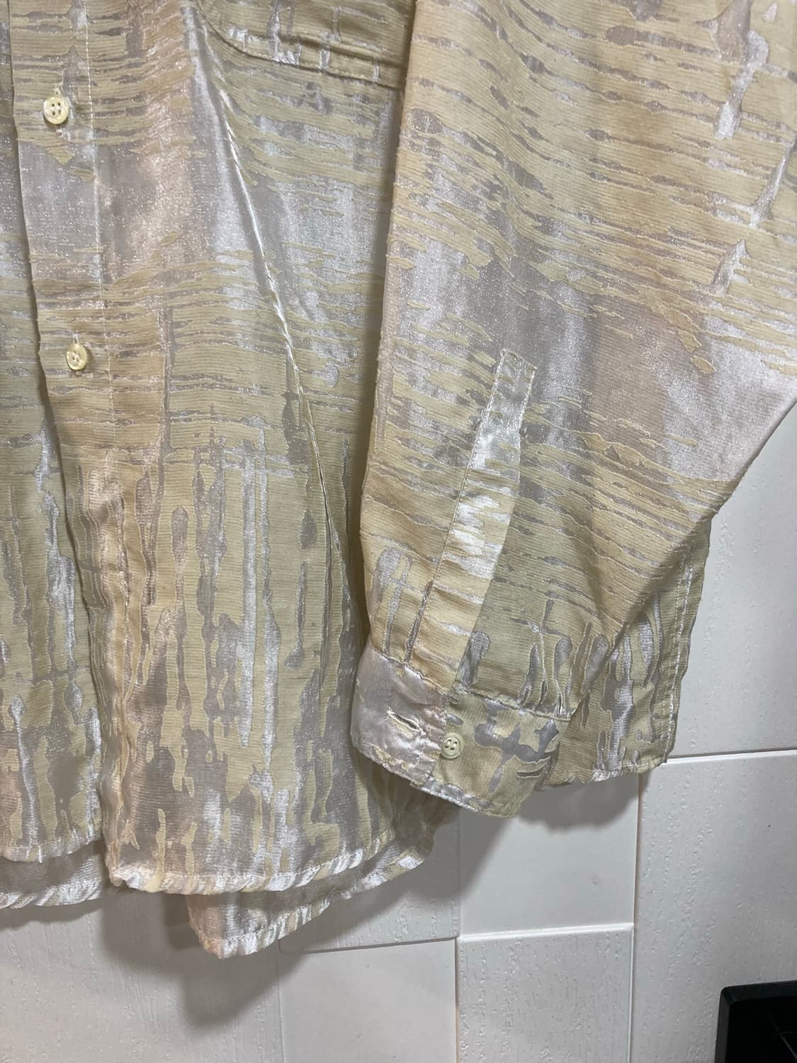 80s Calugi E Gianelli 시스루 패턴 셔츠 상품이미지6