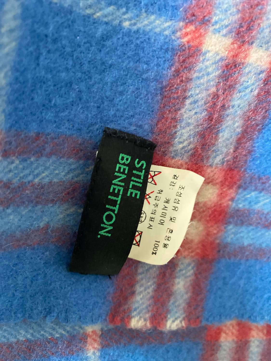 베네통 캐시미어 체크 머플러 상품이미지2