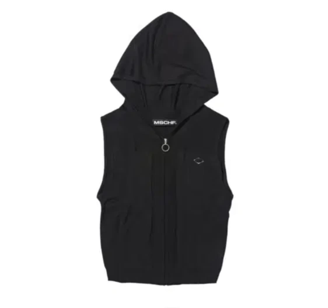 미스치프 롬버스 후드 니트 조끼 상품이미지1