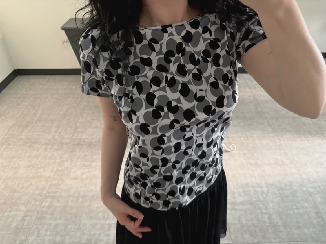 retro dot print top 상품이미지6