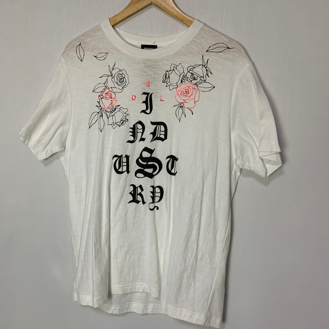 DIESEL 디젤 화이트 플라워 프린팅 반팔 빈티지 티셔츠 상품이미지2