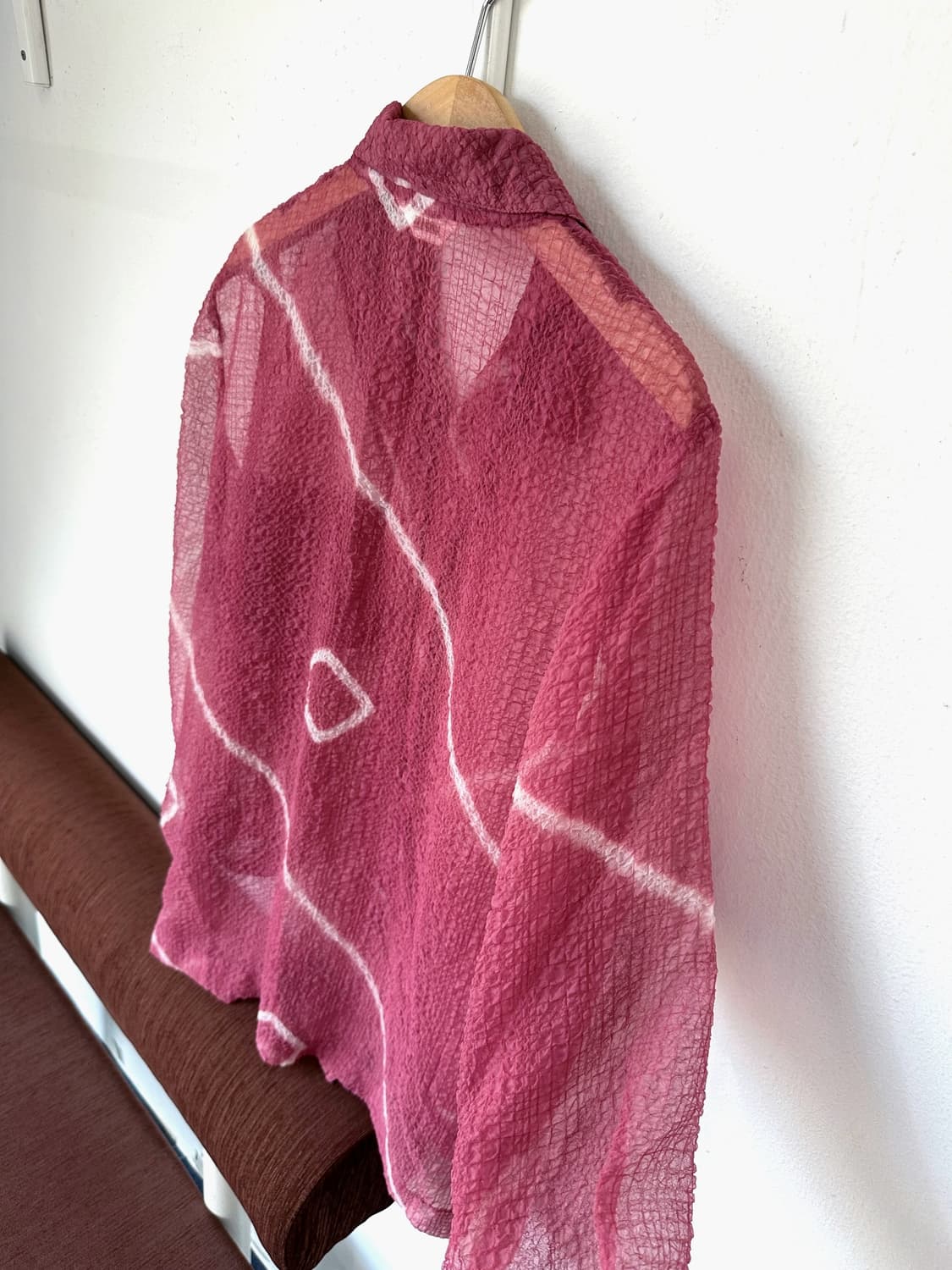 Sheer fabric volume design wide shirt 상품이미지9