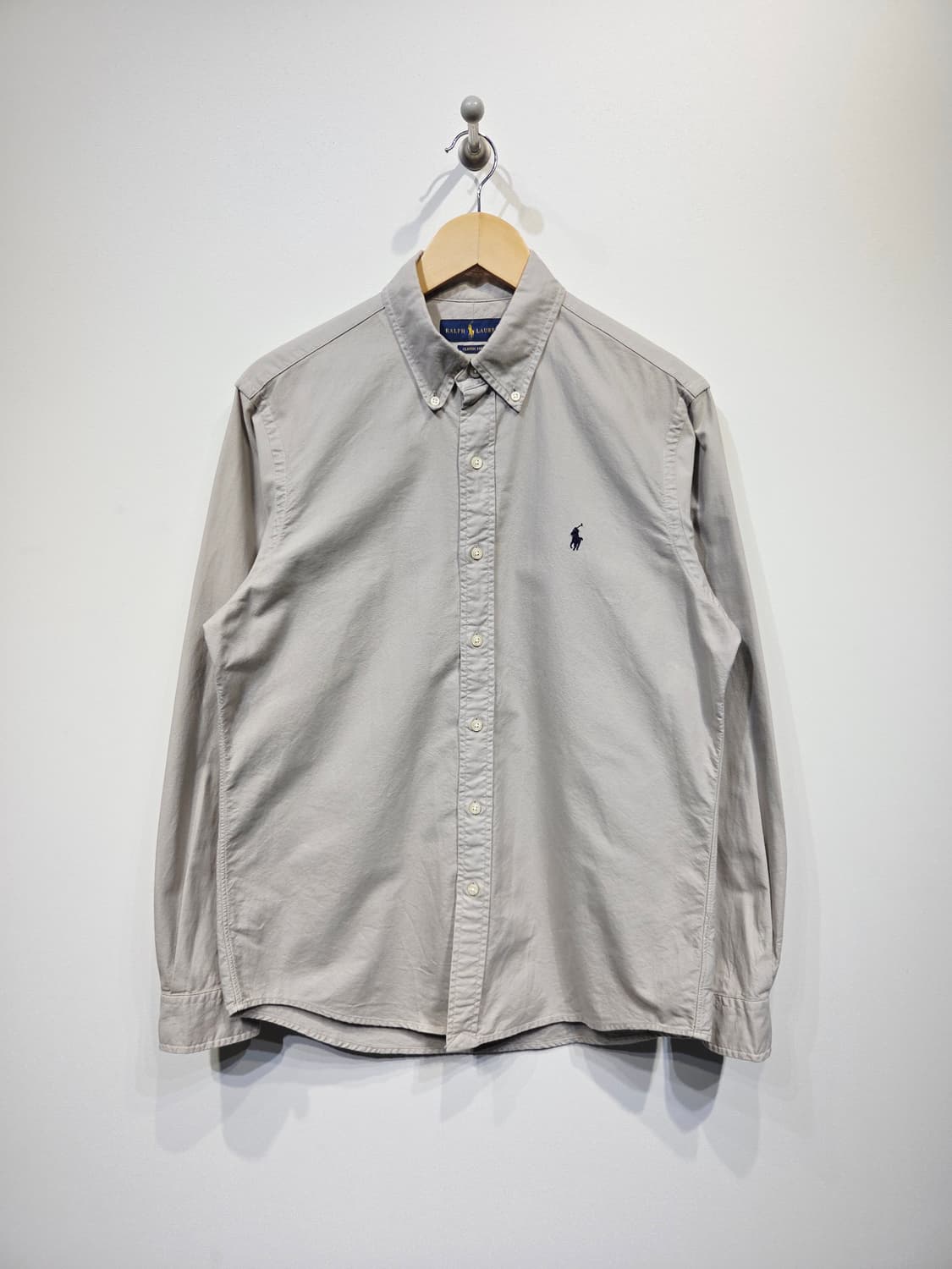 폴로 랄프로렌 클래식핏 긴팔 셔츠 베이지그레이 상품이미지2