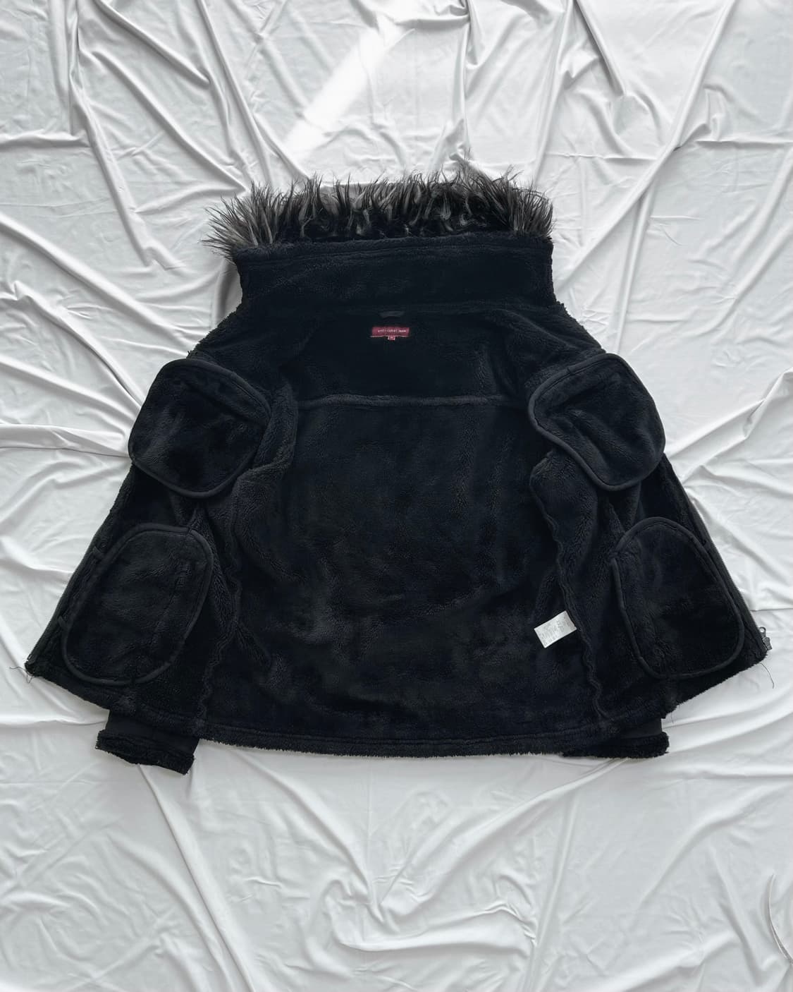 Vintage Black Fur Shearling Jacket 상품이미지4