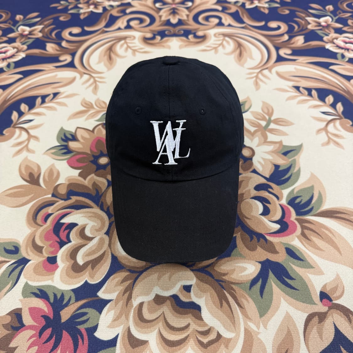 (M)우알롱 로고 볼캡(블랙,검흰) 상품이미지1