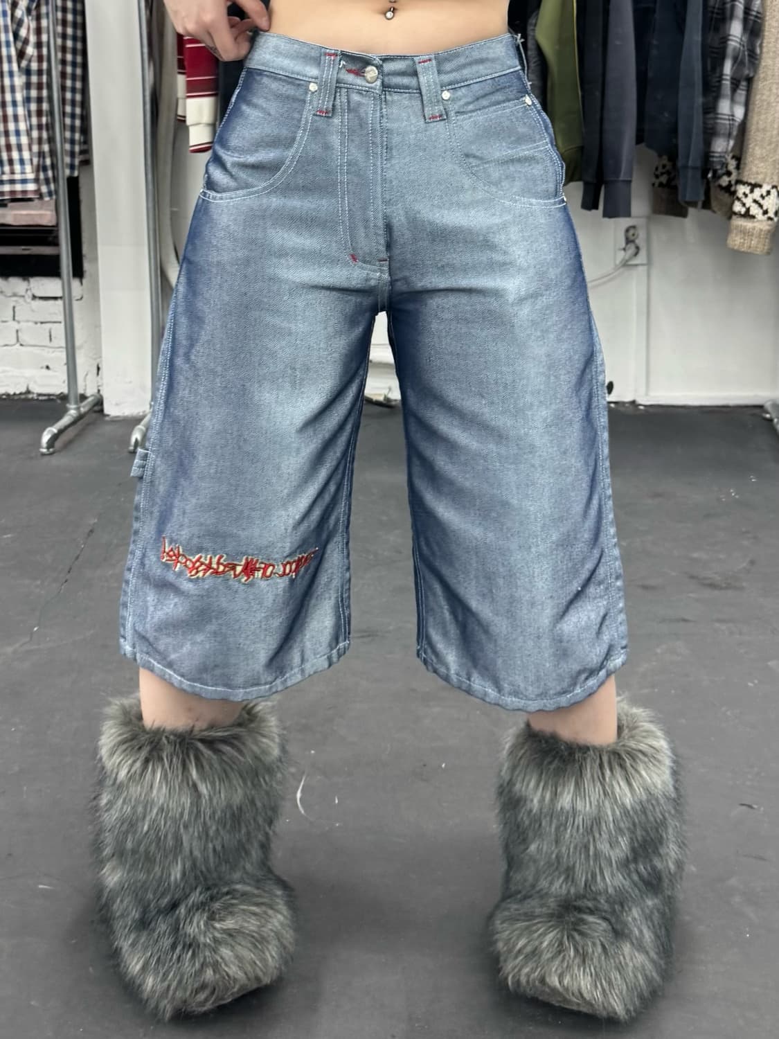 SOHN 메탈릭 실버 데님팬츠 상품이미지2