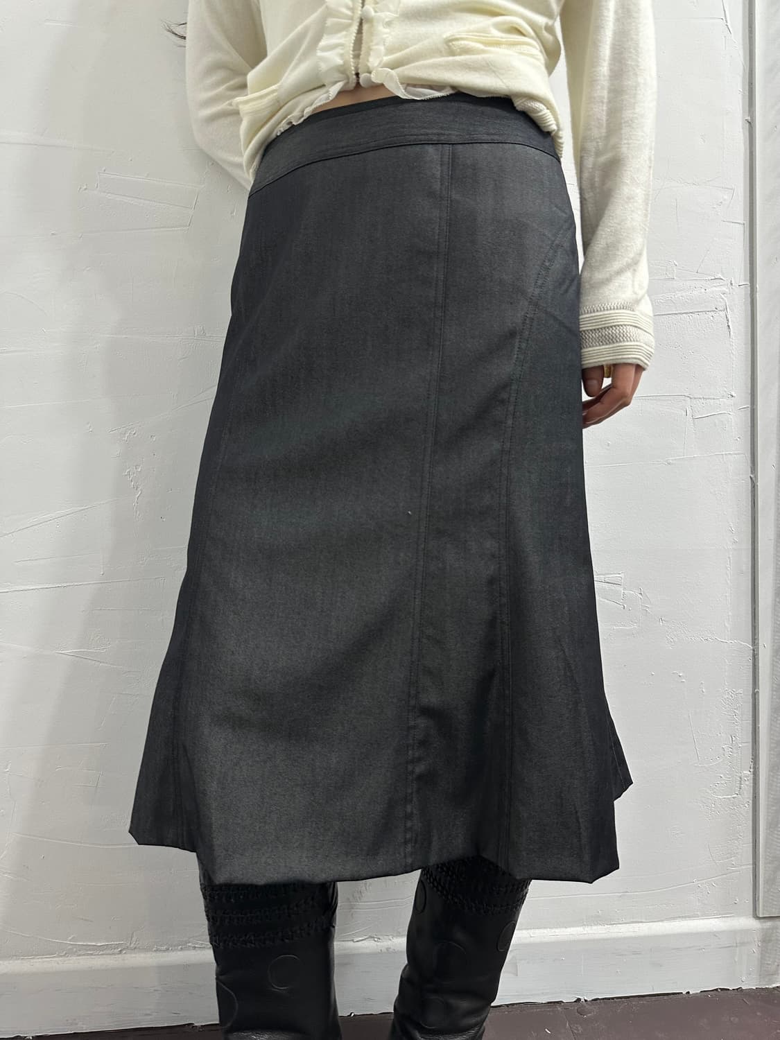 silver midi skirt 상품이미지1