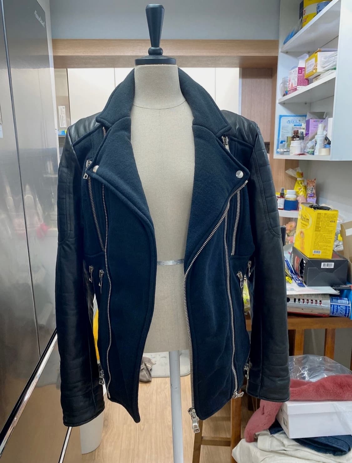 발망 가죽 라이더 자켓 상품이미지1