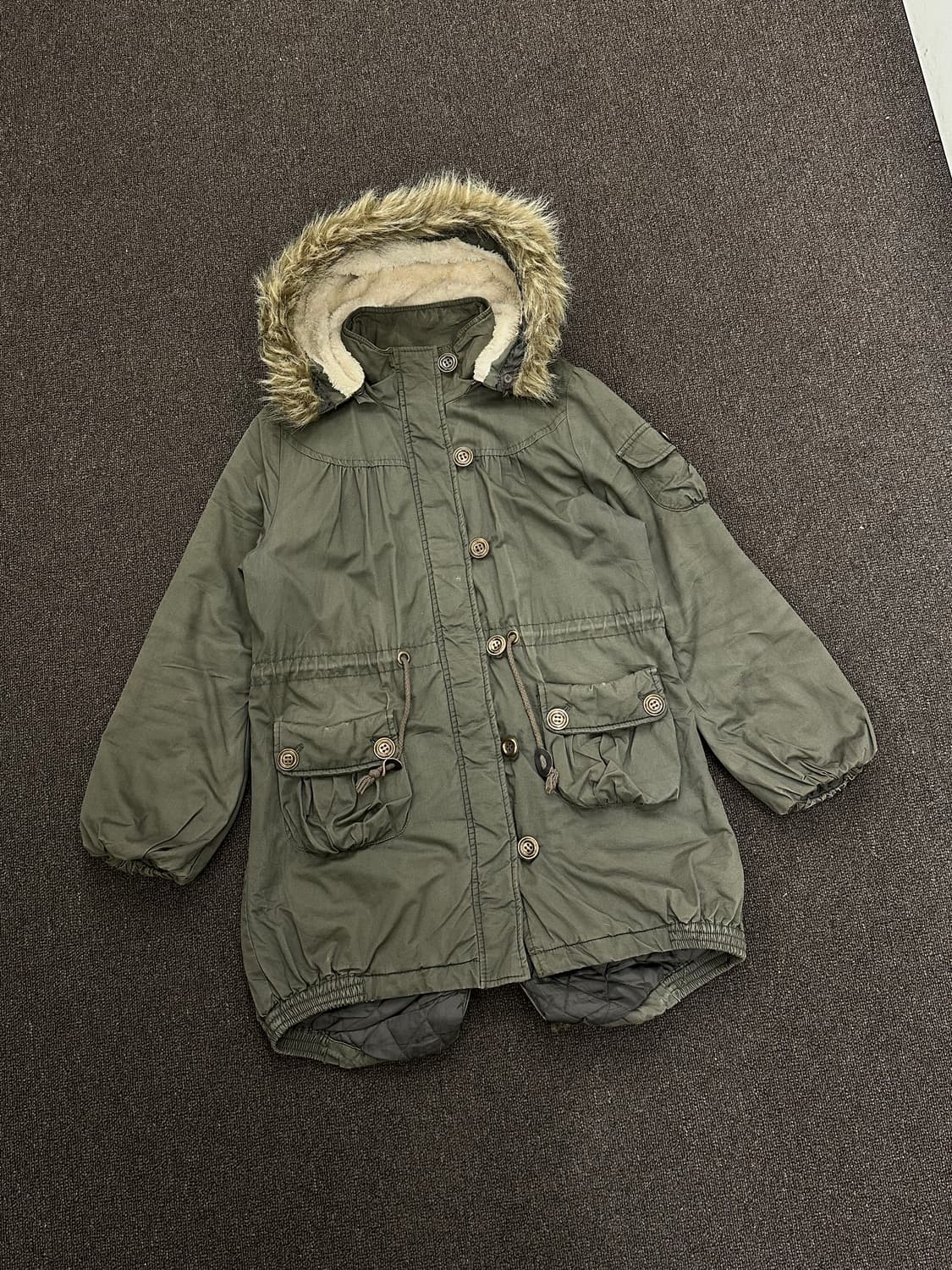 L)Japanese vintage 여성 퍼 후드 패딩 자켓 상품이미지2