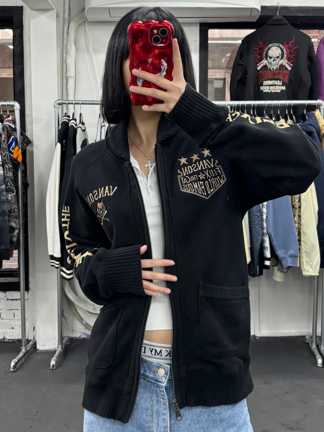 밴슨 레더 펠릭스 집업 자켓 상품이미지3