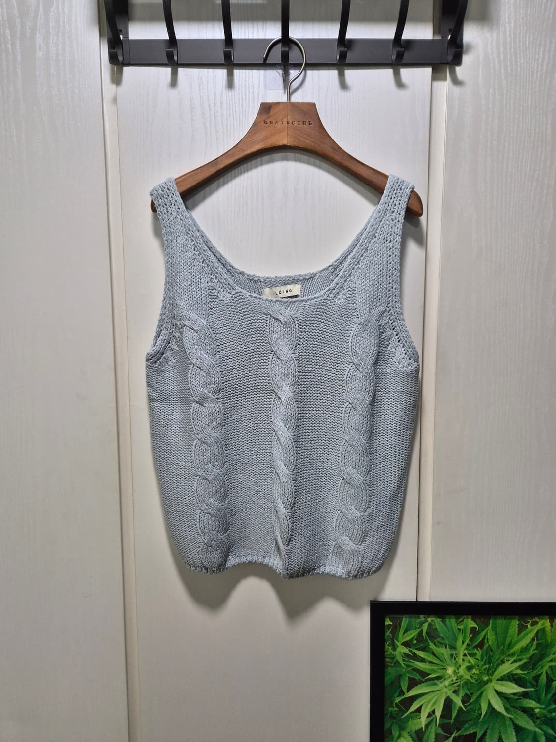 꽈배기 니트 슬리브리스 탑 상품이미지1