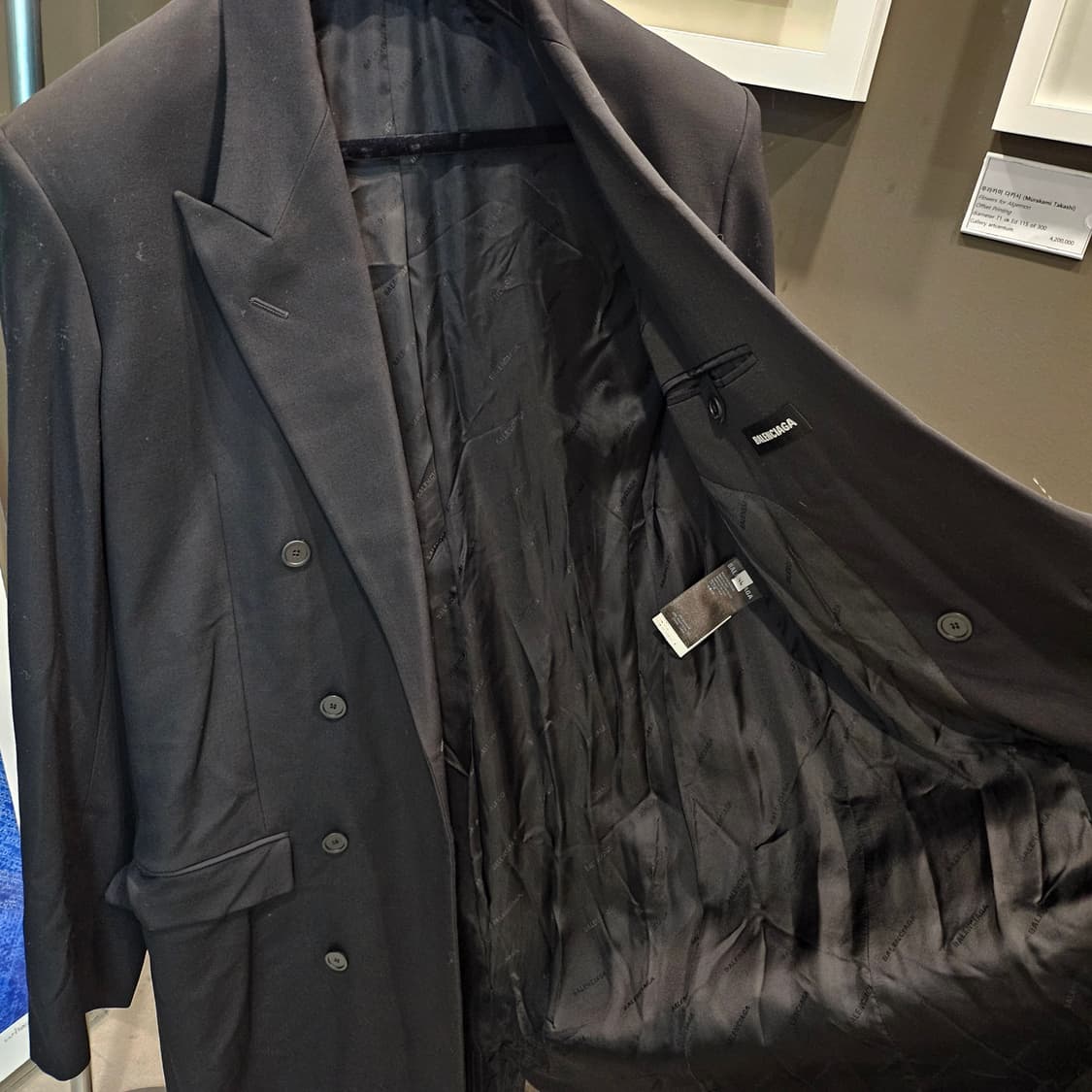 발렌시아가 테일러드 핏 블랙 더블브레스티드 코트 상품이미지5