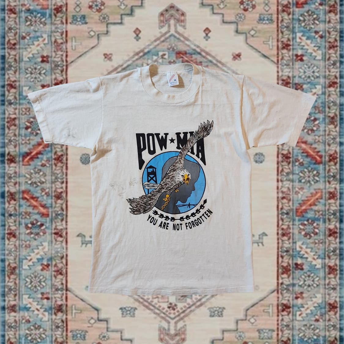 90s Made in USA pow mia 싱글스티치 티셔츠 M 상품이미지1