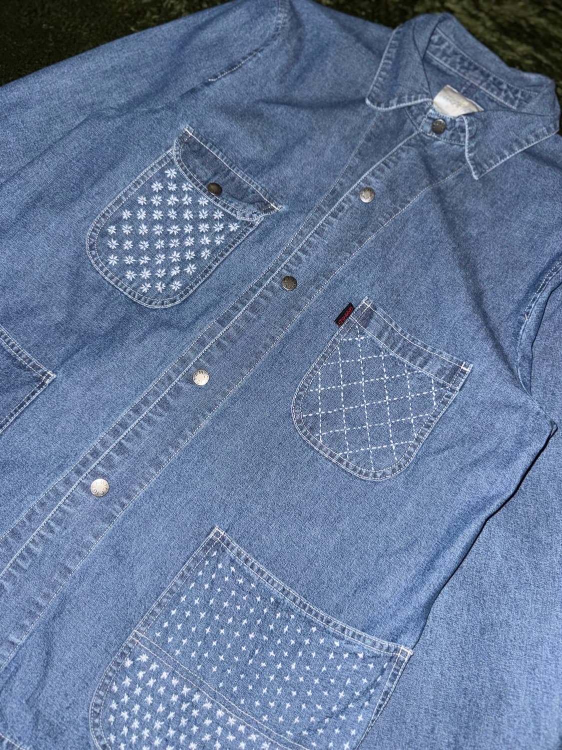 [L] 그라미치 재패니즈 보로 사시코 데님 커버올 자켓 상품이미지4