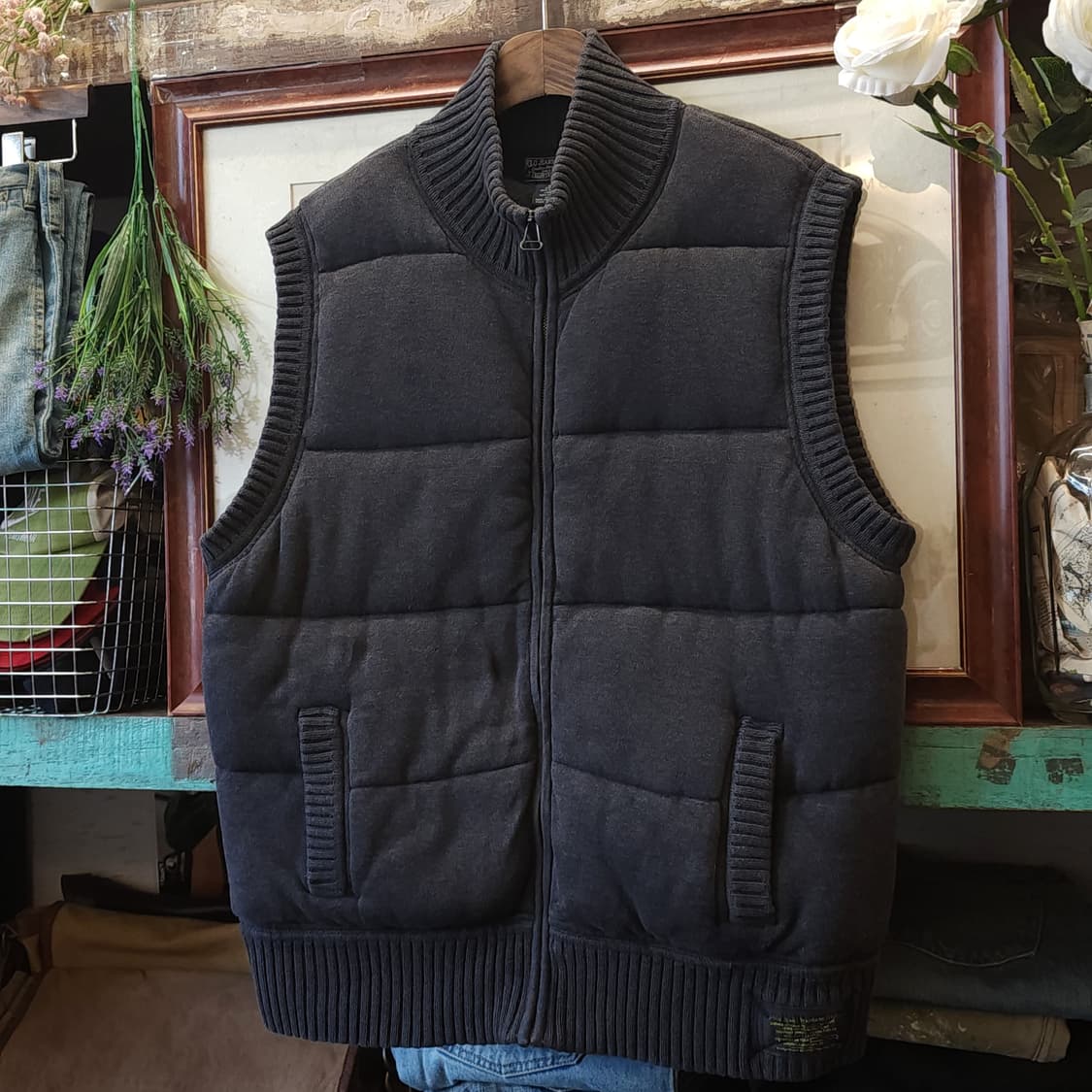 폴로 패딩 베스트 헤비 코튼 립 베스트 그레이 xl 상품이미지1