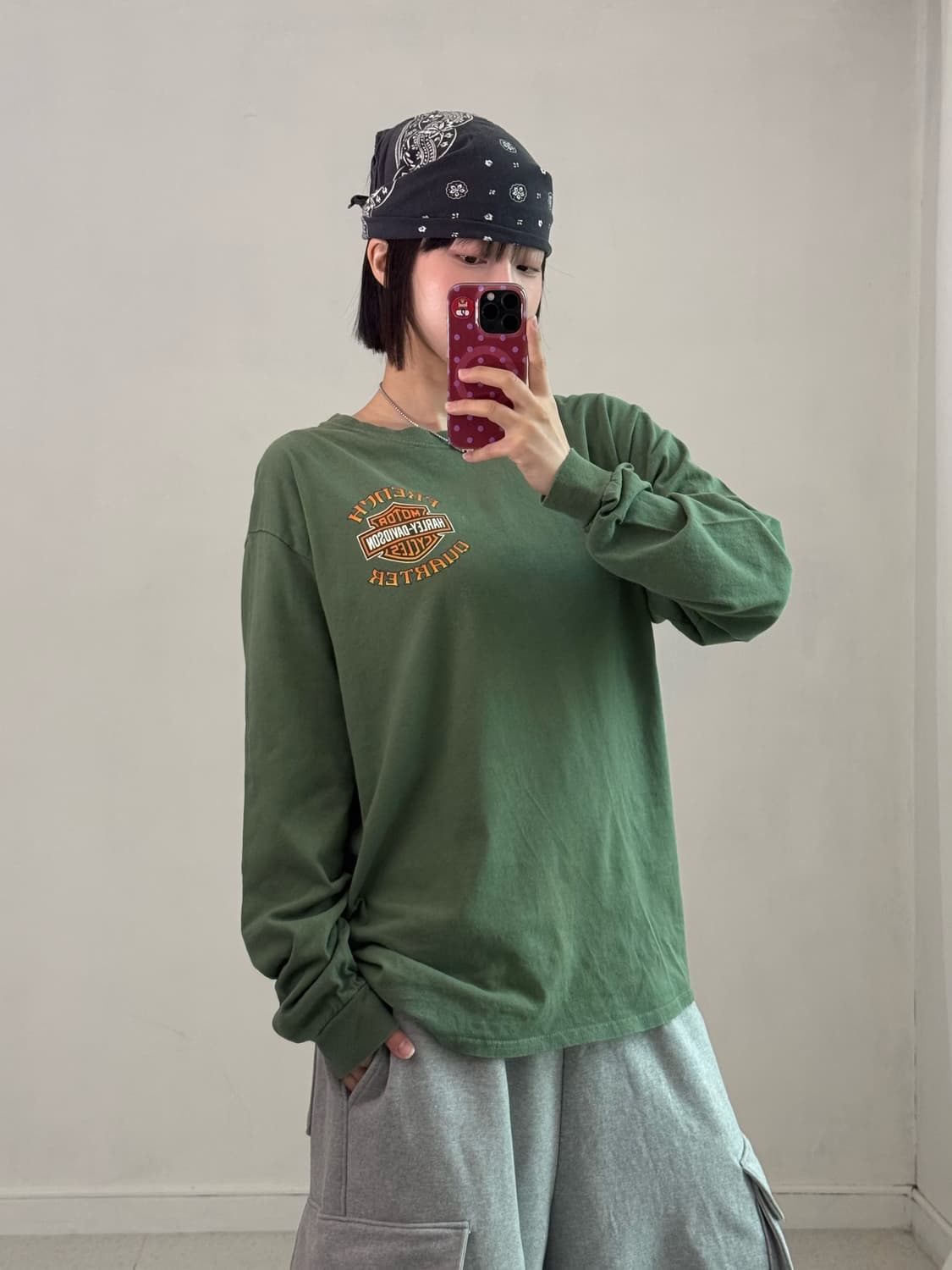 할리데이비슨 그린 롱슬리브 상품이미지3