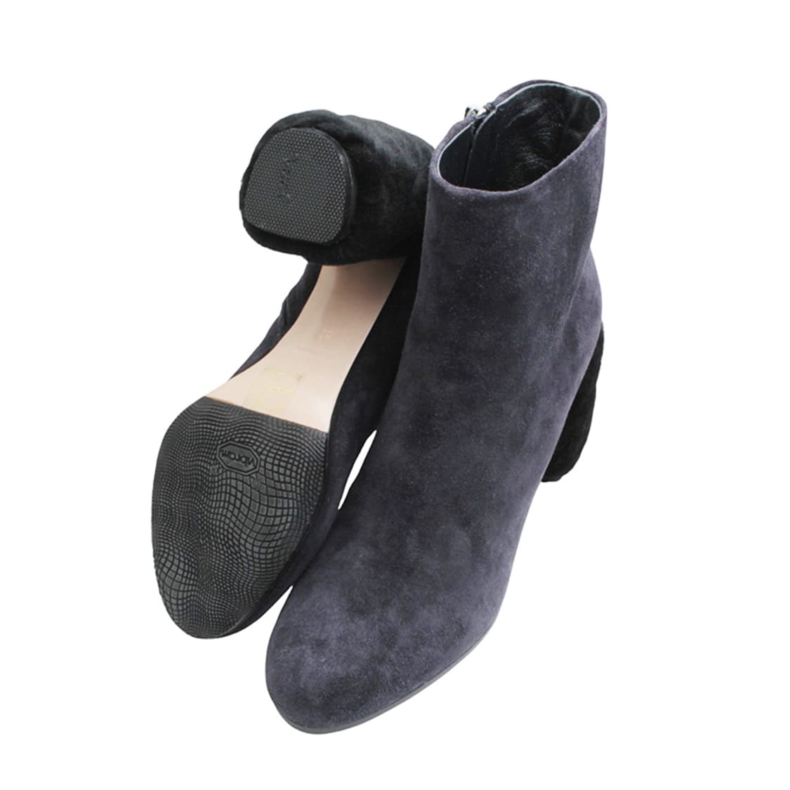 미우미우 차콜그레이 스웨이드 양털트림 앵클부츠 37 상품이미지3