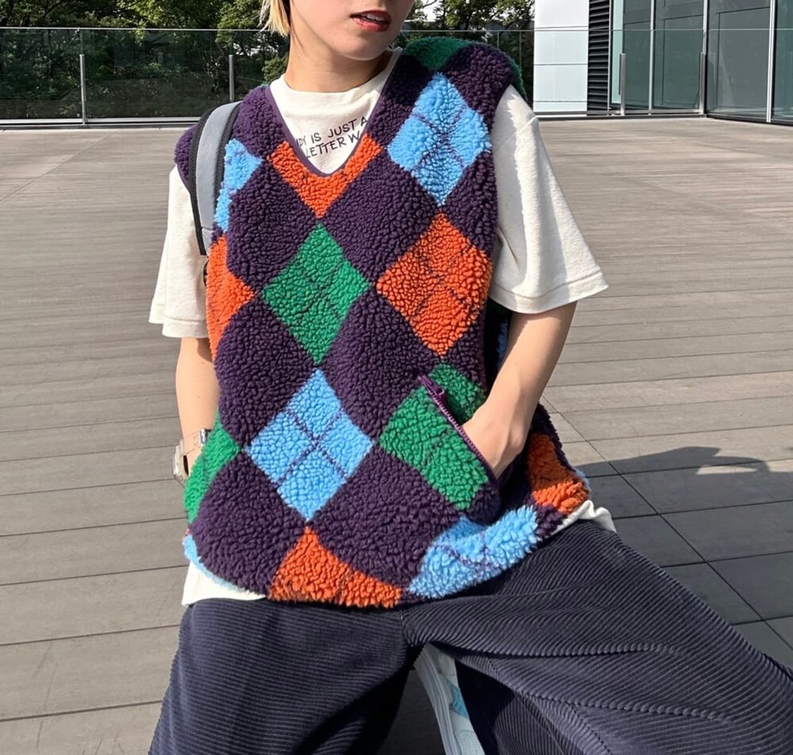 Beams Boy 자카드 보아 풀오버 베스트 상품이미지4