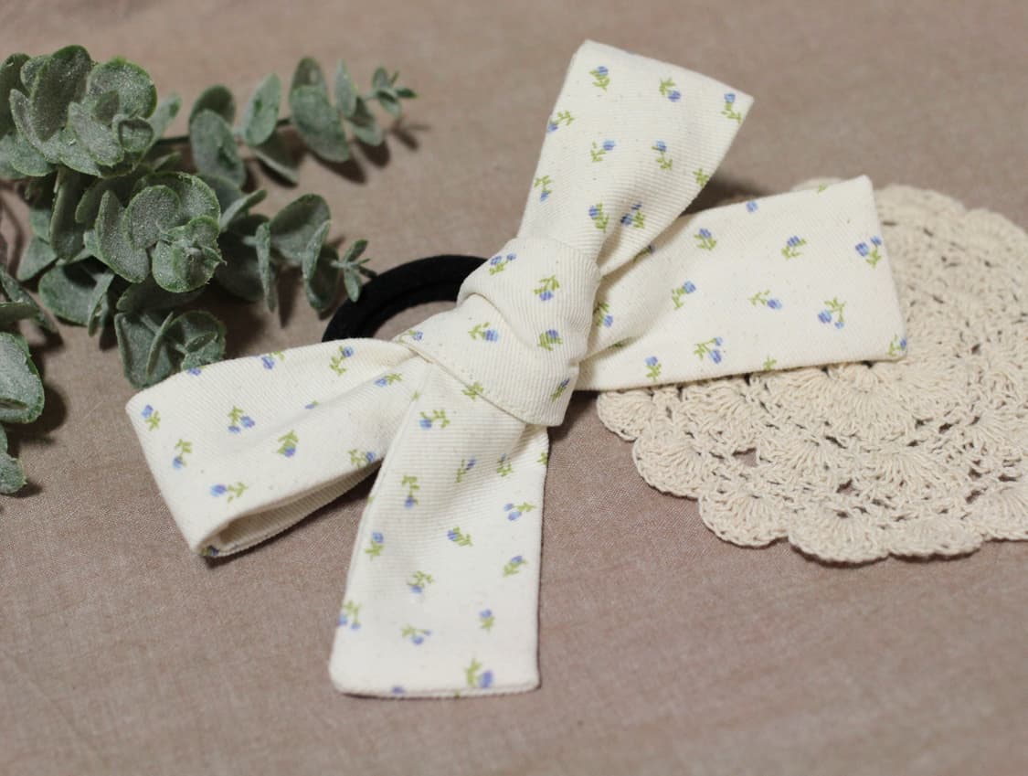 핸드메이드 모리걸 잔꽃 리본 머리끈 상품이미지1