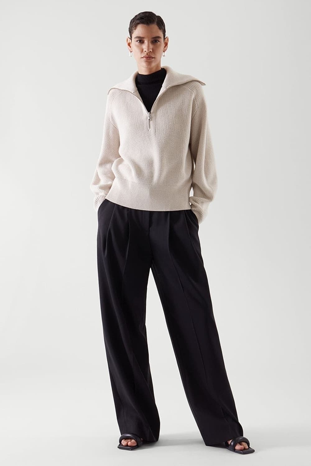 Cos 하프 니트 집업 상품이미지2