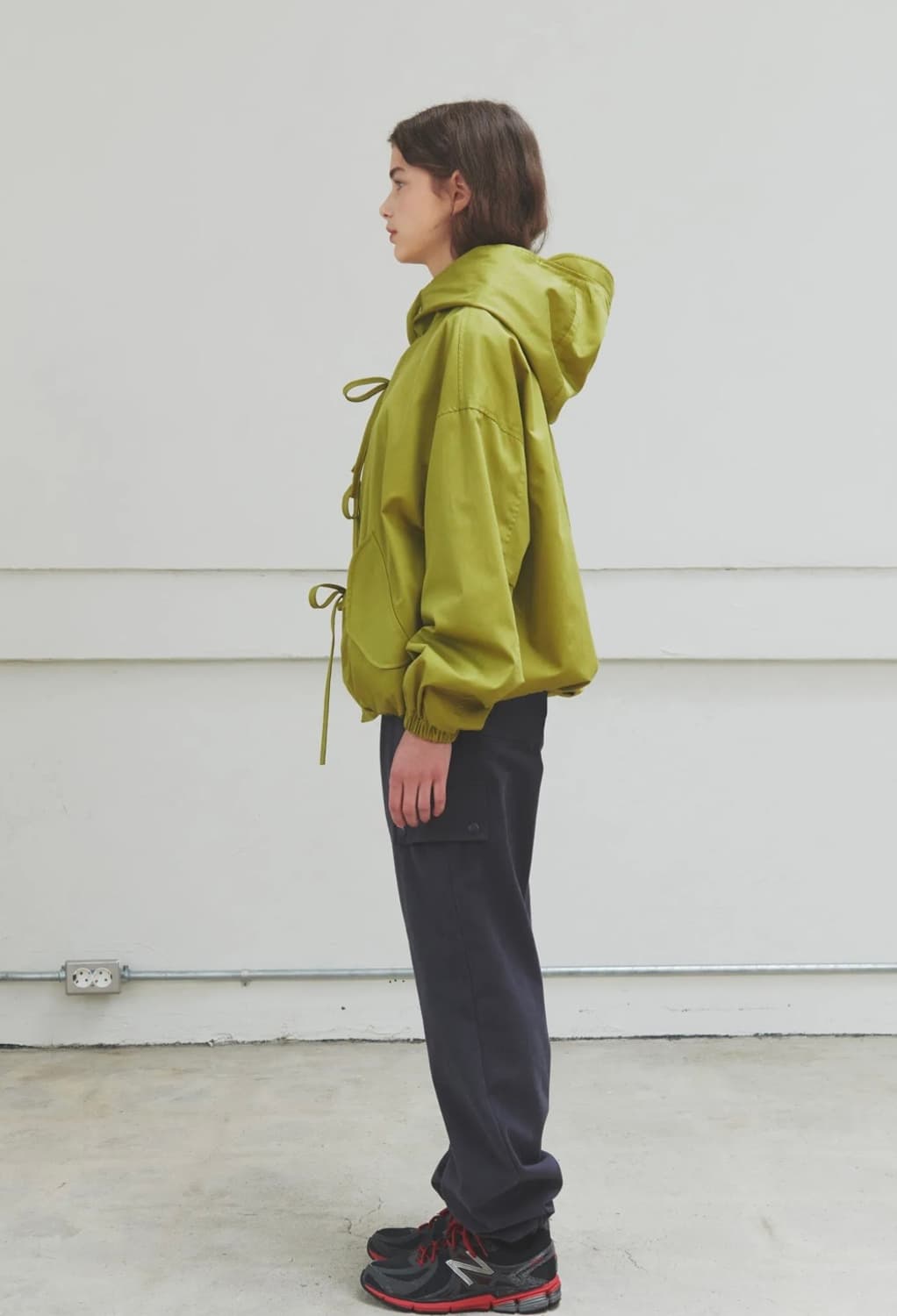 페스토 Pesto 리본 후드 자켓 올리브 ribbon hood olive 상품이미지4