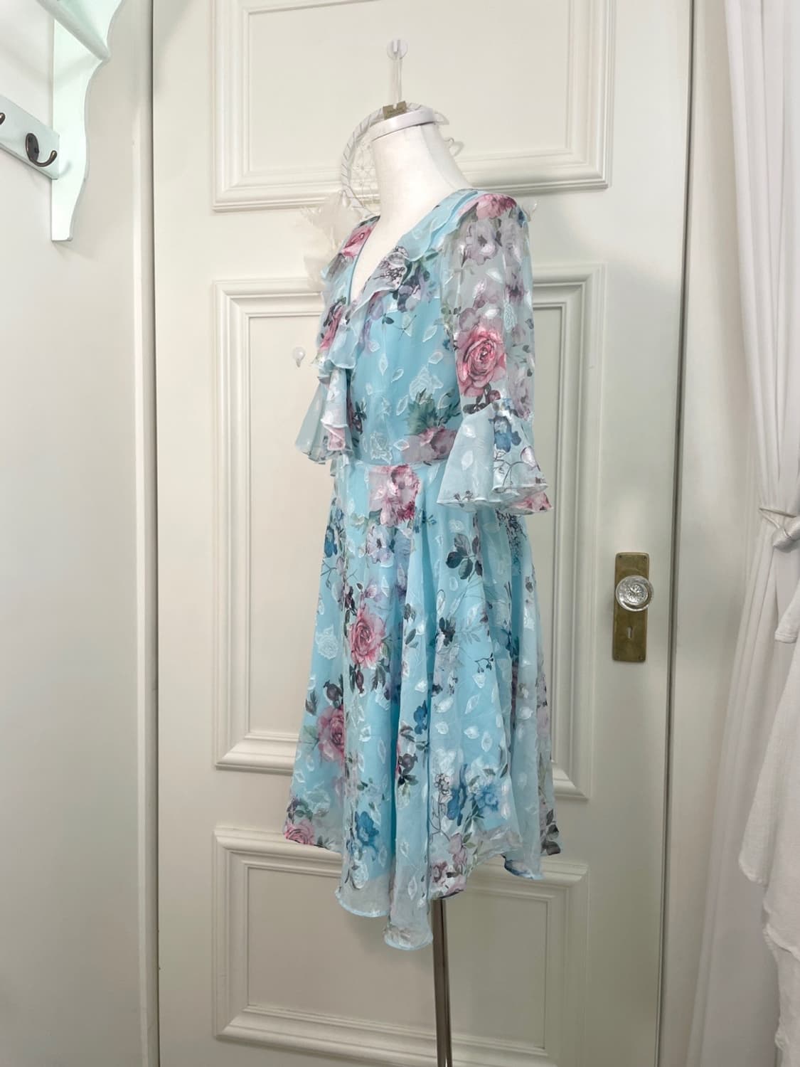 mint blue flower ruffle summer opc 상품이미지2