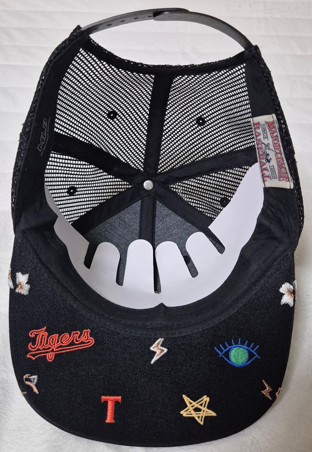 MLB 키즈 타이거 자수 매쉬 스냅백 블랙 상품이미지5